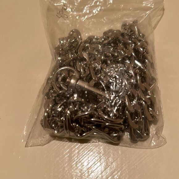 Unbranded 48" Attachable Long Wallet Crossbody Chain Strap Matte Silver Link - Picture 7 of 7